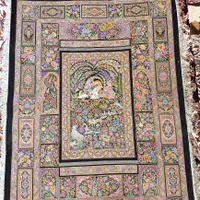 فرش تمام ابریشم دستبافت نو 3متری قالیچه