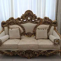 مبل استیل سلطنتی ۷ نفره با ناهارخوری