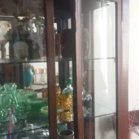 ویترین چوب گردو آنتیک اروپایی