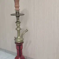 قلیان تنه برنجی اصل کامل با شیشه و مخلفات آماده