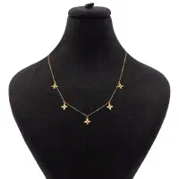 گردنبند طلا 18 عیار زنانه مینیمال  طرح گل چهارپر