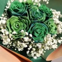 دسته گل های روبانی زیبا|گل مصنوعی|کرمان, |دیوار