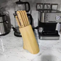 سرویس چاقو دسته چوبی و پایه چوبی