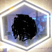 2عدد آینه دیواری با چراغ ال ای دی 80×80 آکبند