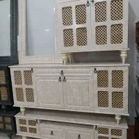 ست میز تلوزیون و آینه و کنسول حصیری سایز بزرگ|بوفه، ویترین، کنسول|مرودشت, فاز دوم شهرک فرهنگیان|دیوار