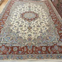 جفت قالی ۹متری دستباف کاشان گل ابریشم