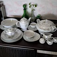 سرویس ۱۲ نفره بن چاینا استخوانی چینی مقصود|ظروف سرو و پذیرایی|الشتر, |دیوار