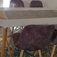 مبل طوسی دو رنگ هفت نفره میز غذاخوری ناهارخوری6نفر|مبلمان خانگی و میز عسلی|شاهینشهر, امیرکبیر|دیوار