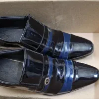 کفش مجلسی ورنی دو رنگ