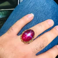 انگشتر نقره یاقوت استار دست ساز