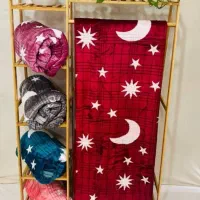 پتو مسافرتی دونفره طرح ماه و ستاره