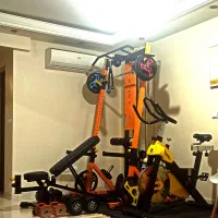 دستگاه بدنسازی همه کاره با دوچرخه حرفه ای و کفپوش