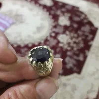 انگشتر رکاب کهنه کار دست اعیار پایین سنگ امیتیس|کلکسیون اشیاء عتیقه|رشت, بازار|دیوار