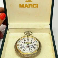 ساعت جیبی مکانیکی سوئیسیMARGIبا صفحه کمیاب طرح گاو