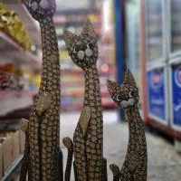 گربه چوبی تزئینی