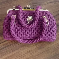 کیف مکرومه تازه بافته شده کار دست خودم
