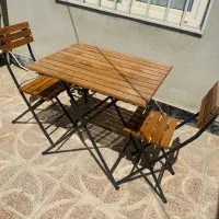 میز صندلی چوبی تاشو روس