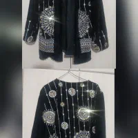 مانتوکتی مخمل مجلسی بلند