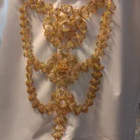 سرویس گردنبند نقره بحرینی با آبکاری طلا (طرح طلا)