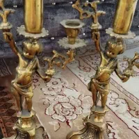 آینه شمعدان برنجی در حد نو