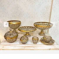 سرویس پذیرایی ۱۲ نفره شامپاینی لب طلا