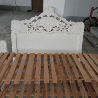 تخت خواب دونفره چوبی|تخت و سرویس خواب|گرگان, |دیوار