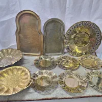 سینی برنجی ورشو پیش دستی برنجی قدیمی عتیقه
