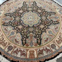 2/۵ در ۲/۵. رسول نامی گل ابریشم ۵۳رج مشکی|فرش|تبریز, |دیوار