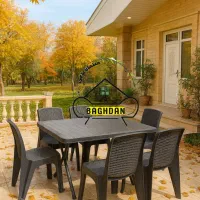 صندلی پلاستیکی ناهارخوری ویلا روفگاردن کرج باغدان