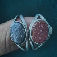 انگشتر خطی کهنه نقزه رکاب دست ساز