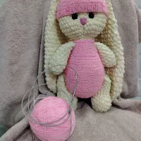 عروسک بافتنی خرگوش مخملی