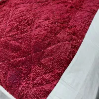 لحاف  مخمل مروارید دوزی شده وتشک وپتو