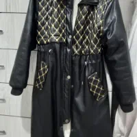 کاپشن چرم کلاه خز