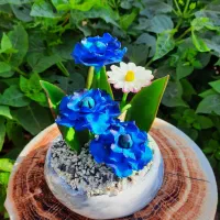 گل خمیری و گلدون سنگی صنایع دستی|گل مصنوعی|رشت, هلال احمر|دیوار