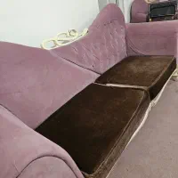 مبل ۷ نفره راحتی  در حد نو با روکش ۲ سری مخمل|مبلمان خانگی و میز عسلی|تهران, امیریه|دیوار