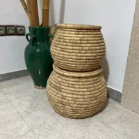 سبد حصیری برنج و حبوبات