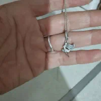 زنجیر وپلاک نقره فرشته