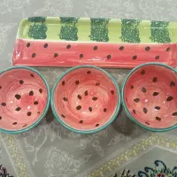 ظروف طرح هندوانه مخصوص شب یلدا|صنایع دستی و سایر لوازم تزئینی|فرخشهر, |دیوار