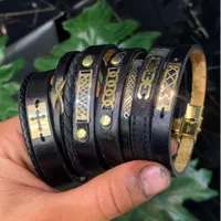 دستبند طلا چرم