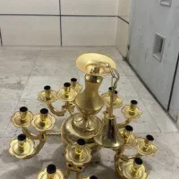 لوستر طلایی ۱۵ شاخه|لوستر و چراغ آویز|سمنان, |دیوار