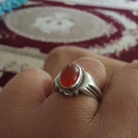 انگشتر دست ساز با نگین عقیق یمن کهنه|جواهرات|شیراز, کوزه گری|دیوار