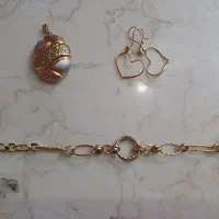 پلاک اوا دستبند زنجیری و گوشواره قلبی|جواهرات|همدان, |دیوار