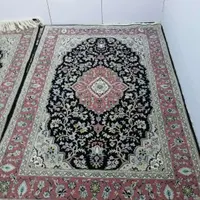 فروش یک جفت فرش دستباف 3 متری گل ابریشم کاشان