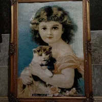 تابلو فرش  قدیمی چوبی  ۱۱۰ در ۸۰ نوستالژی و زیبا