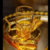 اِستکانُ نعلبکی اماراتی مدل گُلشیپوری وارداتیgold