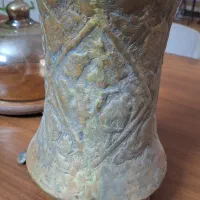 سطل فلزی قلمزنی دوره قاجار