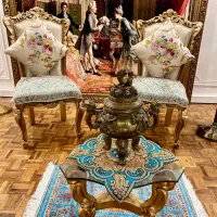 مبلمان استیل سلطنتی چوب گردو در حد نو ( جهیزیه)