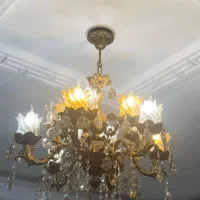 لوستر برنجی سنگین|لوستر و چراغ آویز|تهران, قاسم‌آباد|دیوار