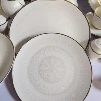 سرویس چینی تقدیس ۲۴ نفره طرح روجا، شیری رنگ