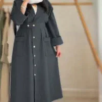 مانتو بلند عروسکی دکمه دار غنچه